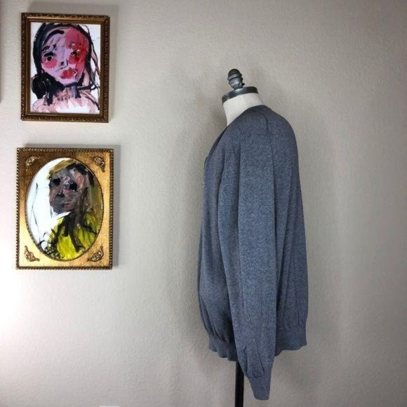 Lacoste V Neck Sweater Pullover Men's Logo Gator - Picture 3 of 4